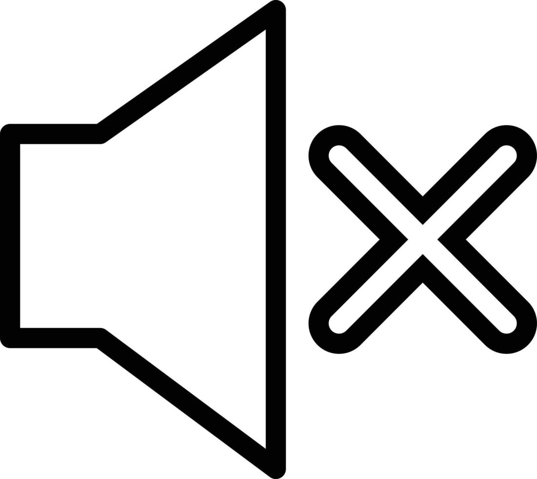 Mute volume icon vector on white background in line style . Speaker line  mute icon 22141926 Vector Art at Vecteezy