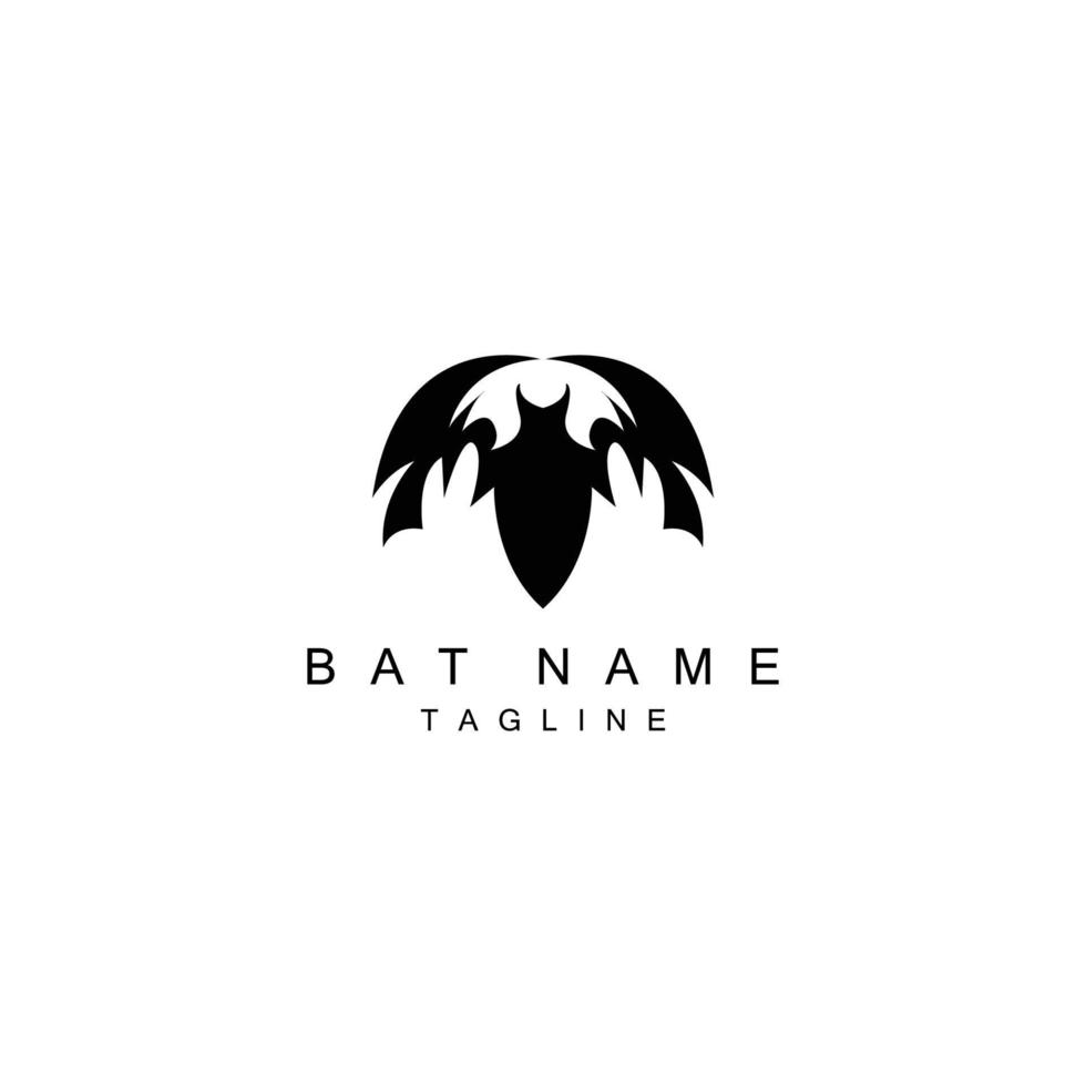 noche animal halloween bat logo vector símbolo