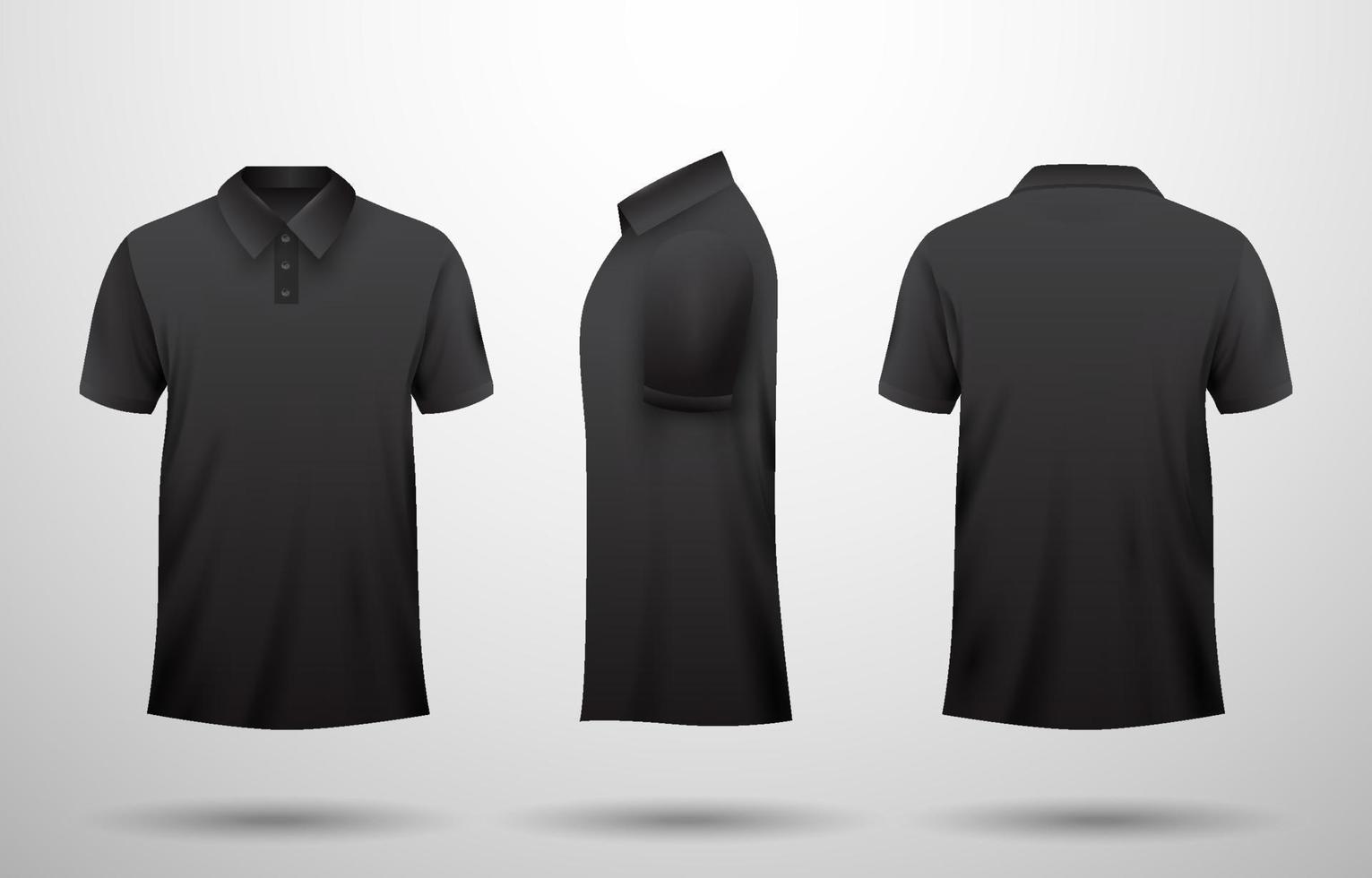 Realistic Black Polo Mockup vector