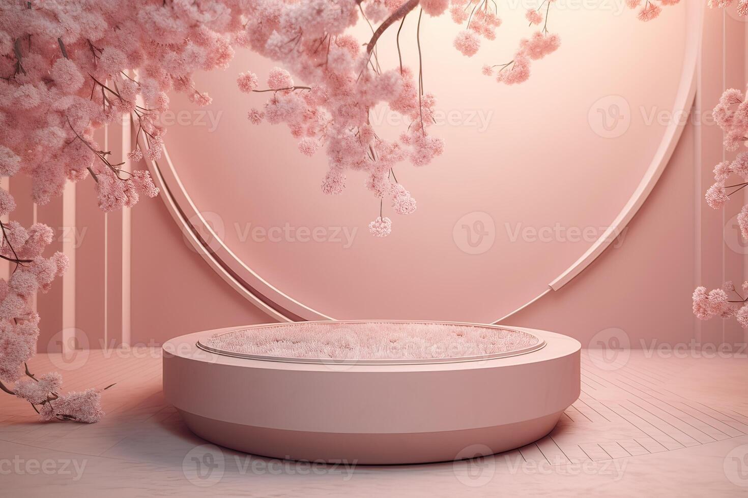 japanese style architect podium background.for branding and product presentation. photo