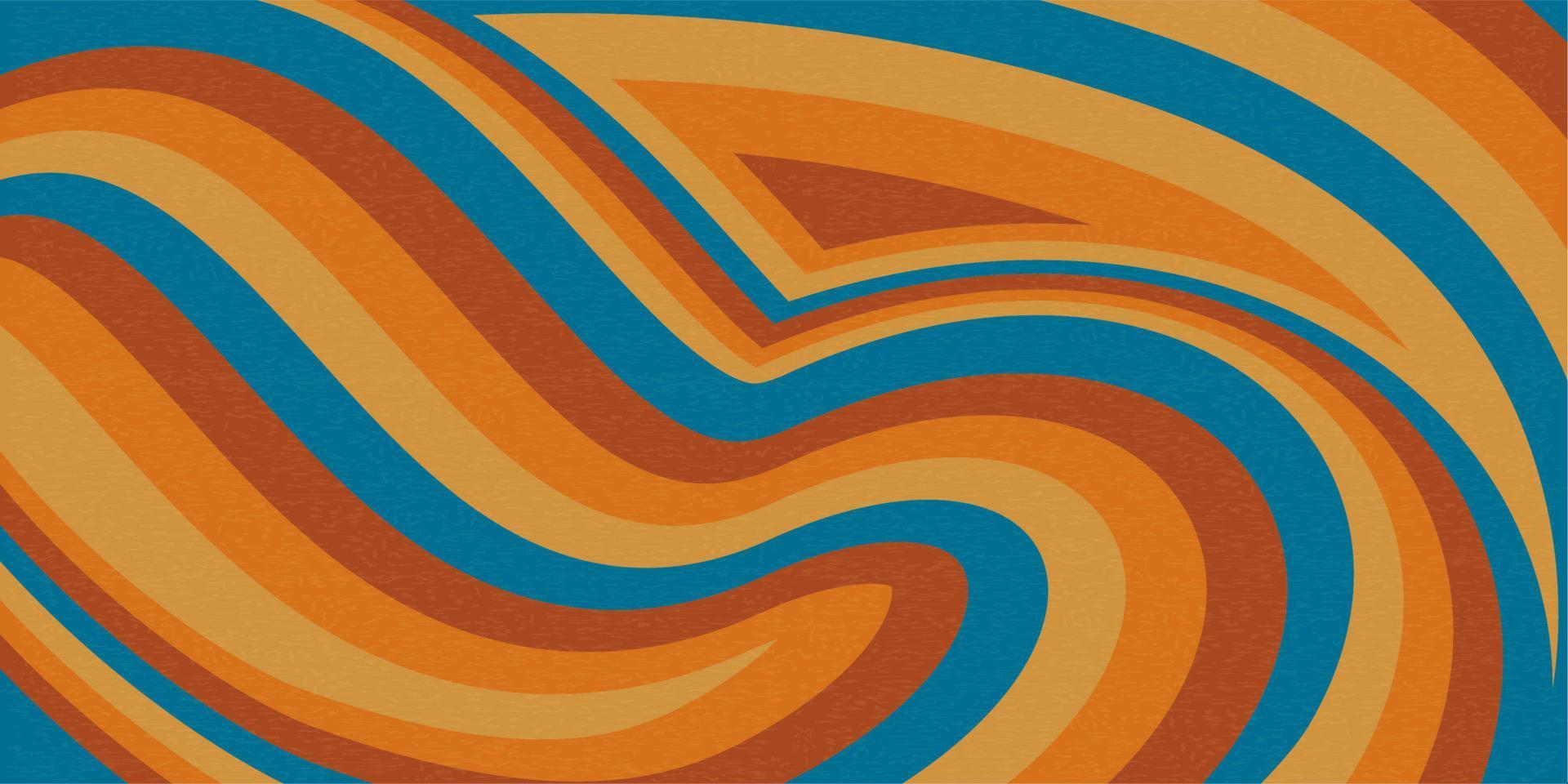 Abstract Retro colorful 70s Psychedelic Aesthetic Vector Illustration Background.
