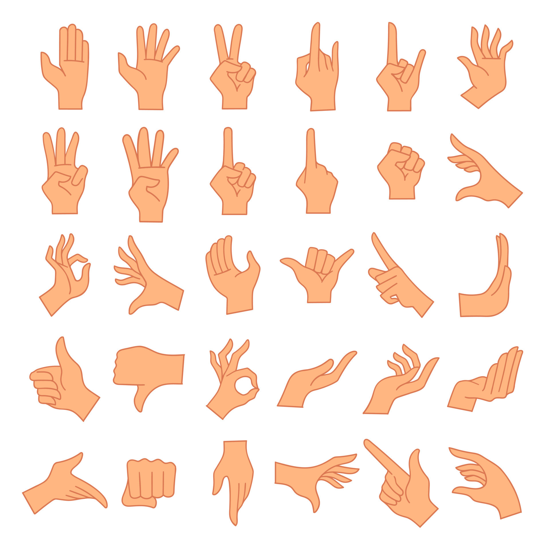 Hands poses. Female hand holding and pointing gestures. 22142124 Vector