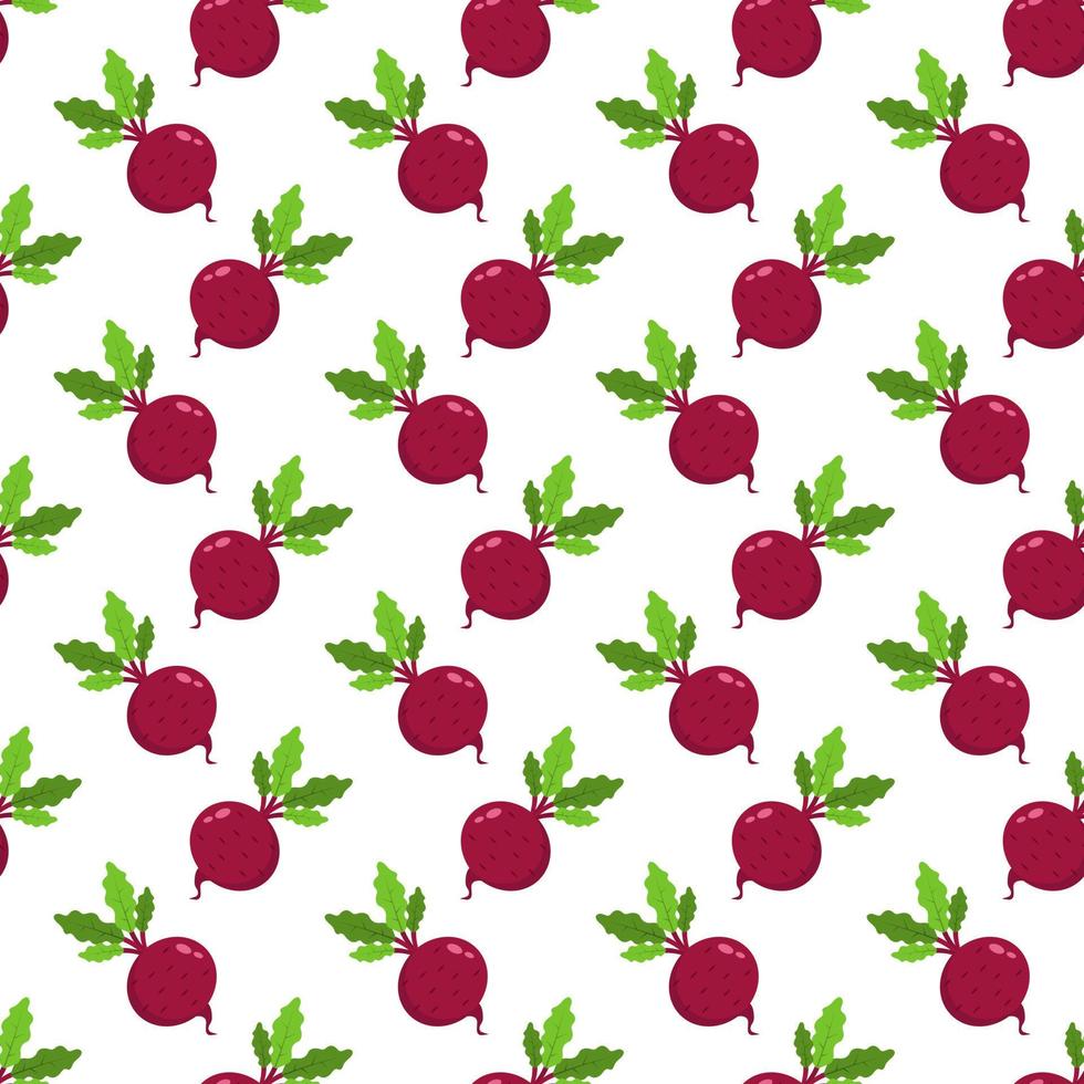 Beetroot, seamless pattern, vector on a white background.