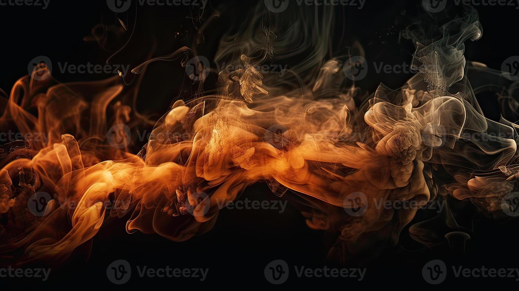 Fire flames texture on isolated black background. Perfect texture overlays for copy space. photo