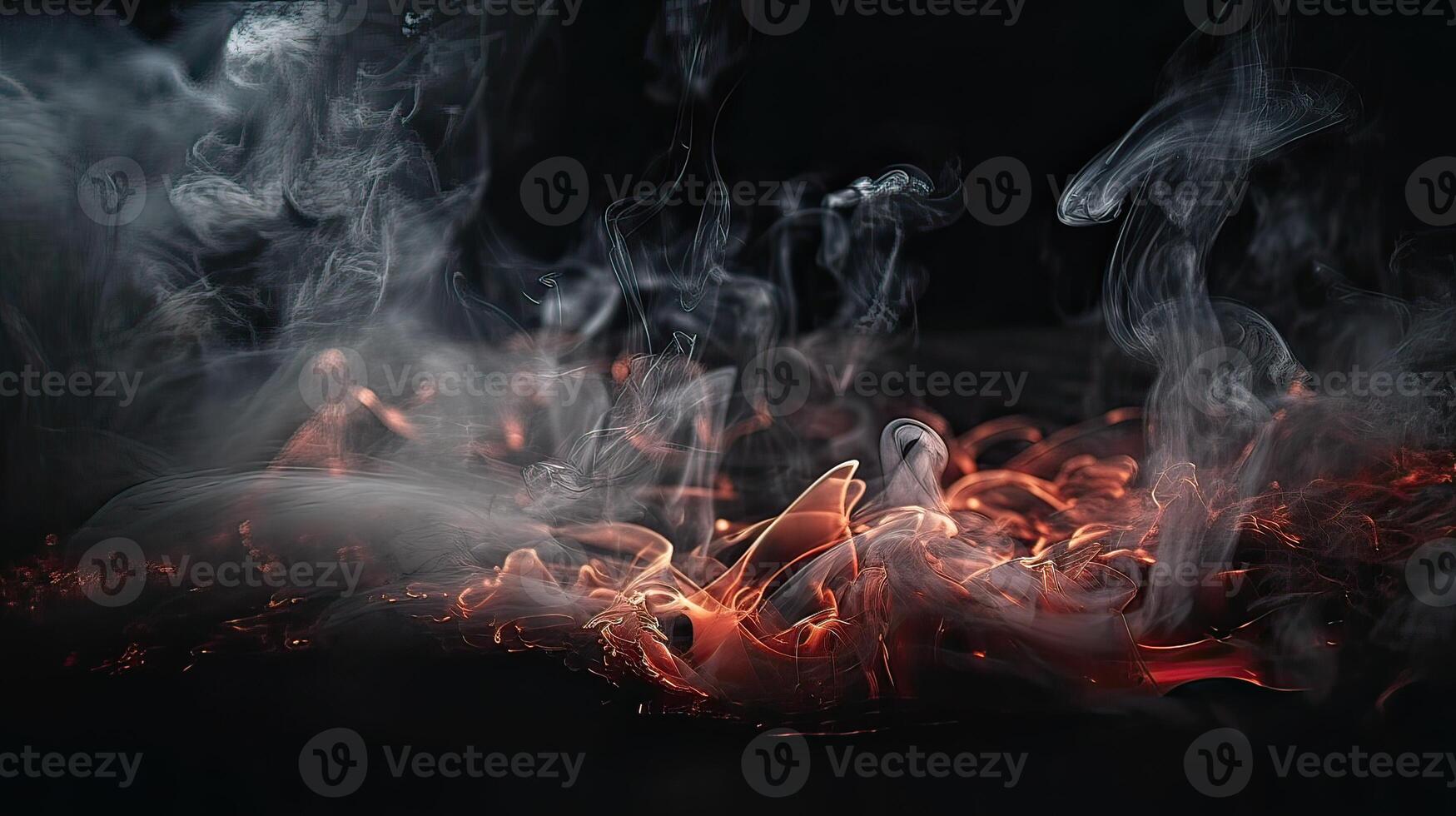 Fire flames texture on isolated black background. Perfect texture overlays for copy space. photo