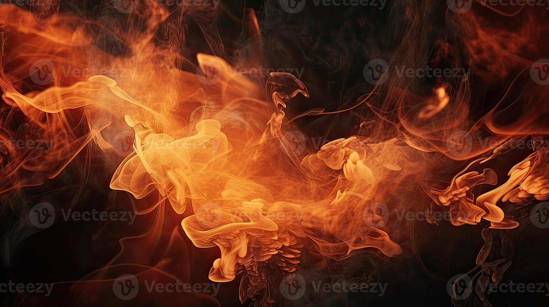 Fire flames texture on isolated black background. Perfect texture overlays for copy space. photo