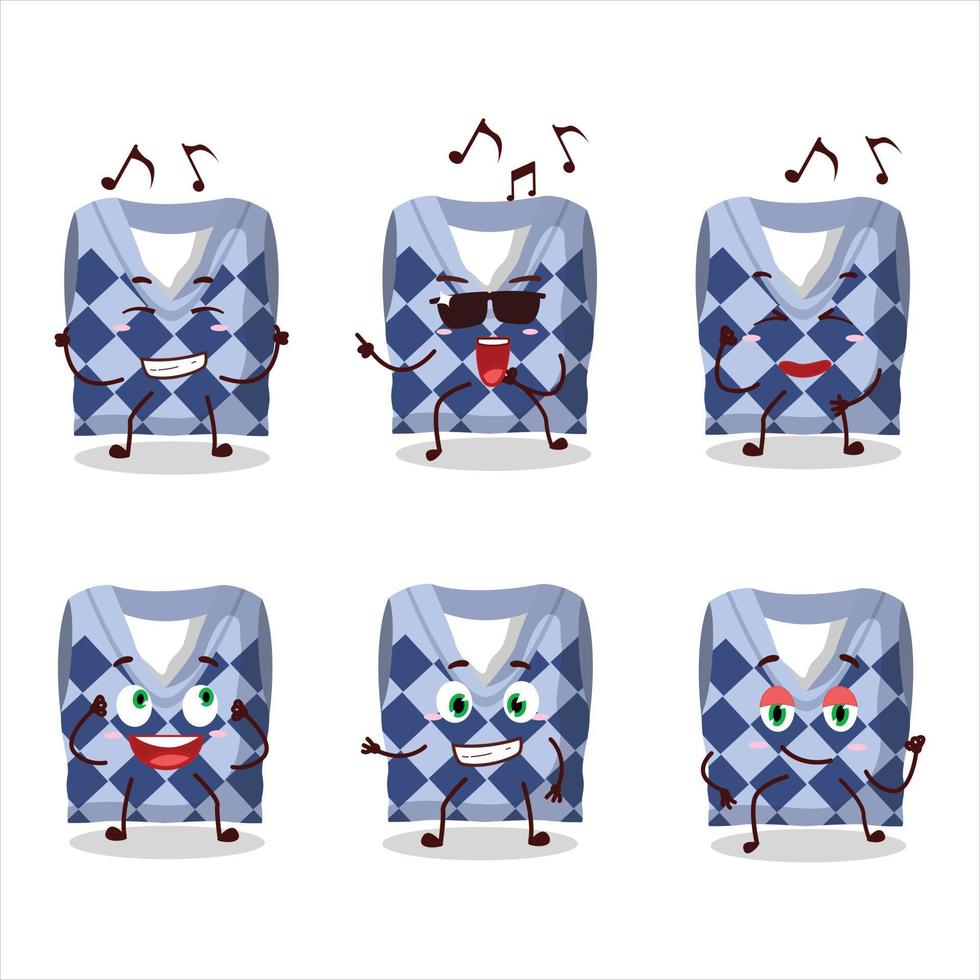 An image of blue school vest dancer cartoon character enjoying the music vector