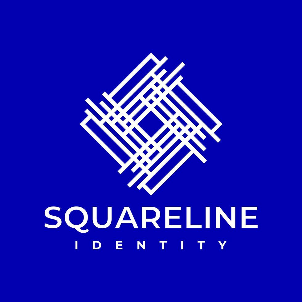 Minimal geometric structure line abstract logo design. Square architecture logo. vector