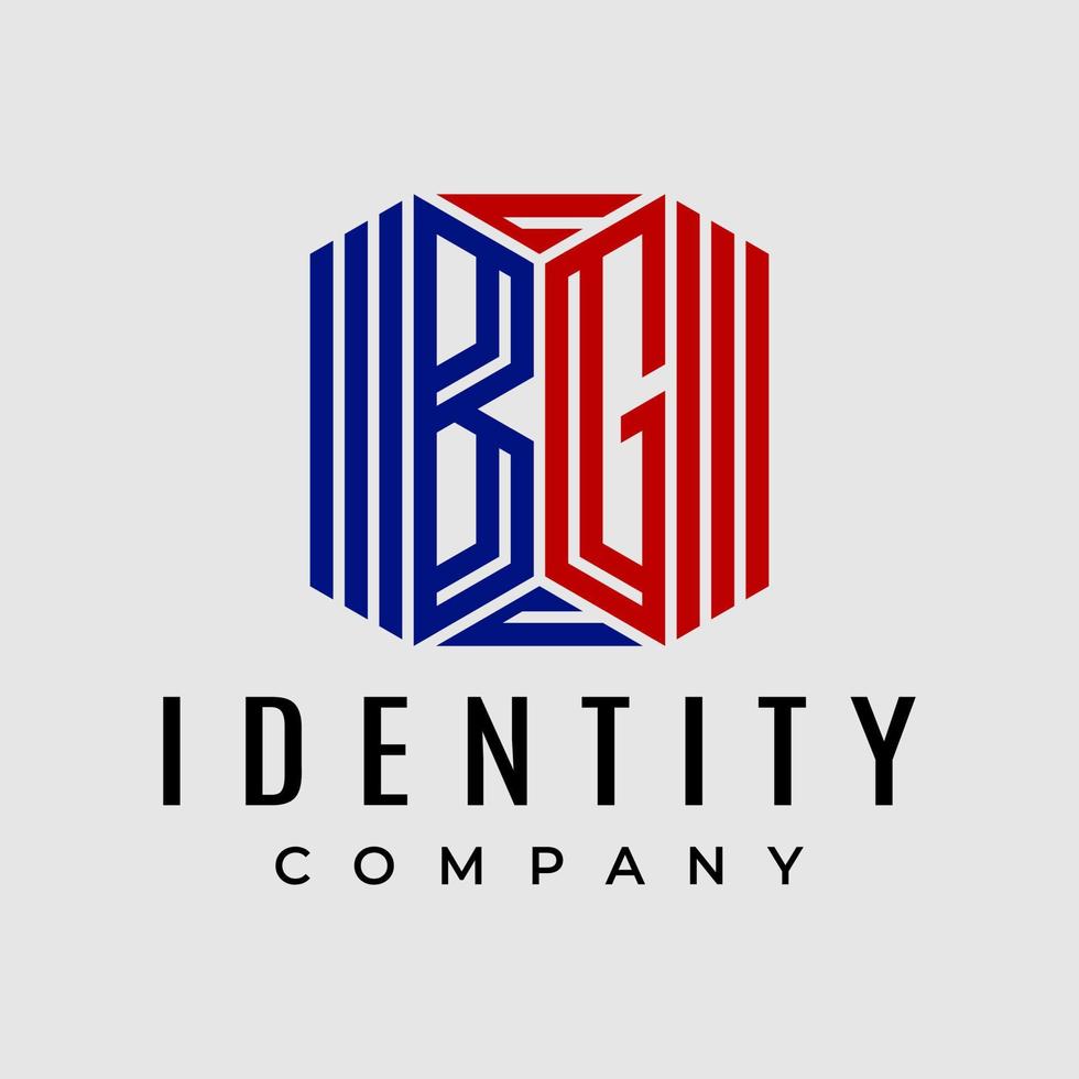 Minimalist line letter B G BG logo design. Luxury building initial BG logo. vector