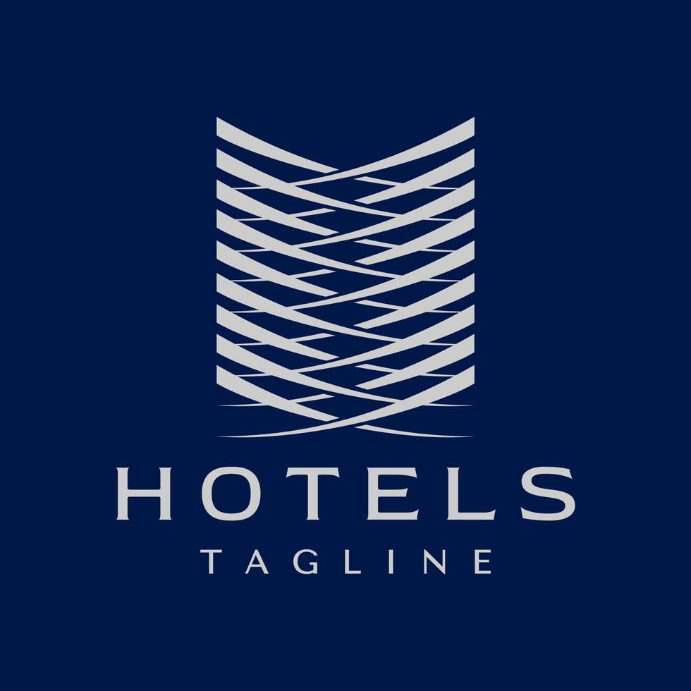 minimalista agudo línea curva resumen logo diseño. lujo hotel logo marca. vector