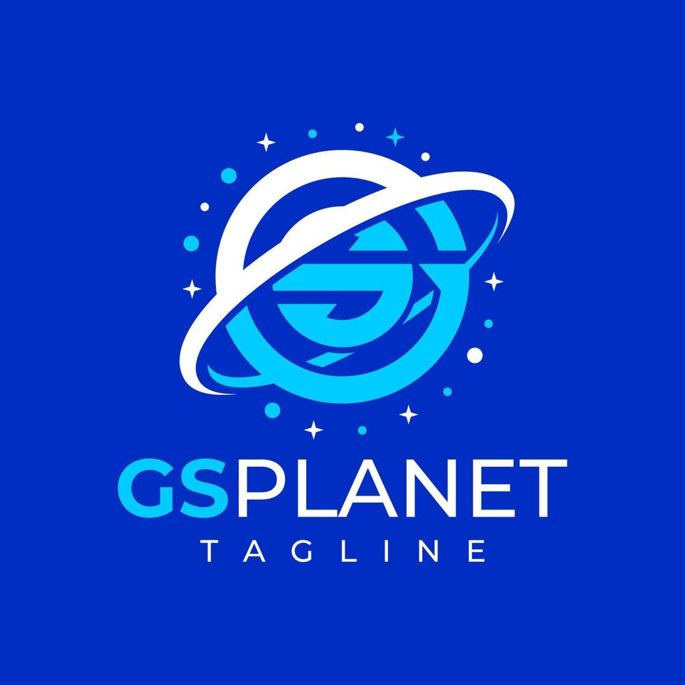 moderno digital planeta letra sol s gs sg logo diseño. tecnología espacio inicial gs. vector