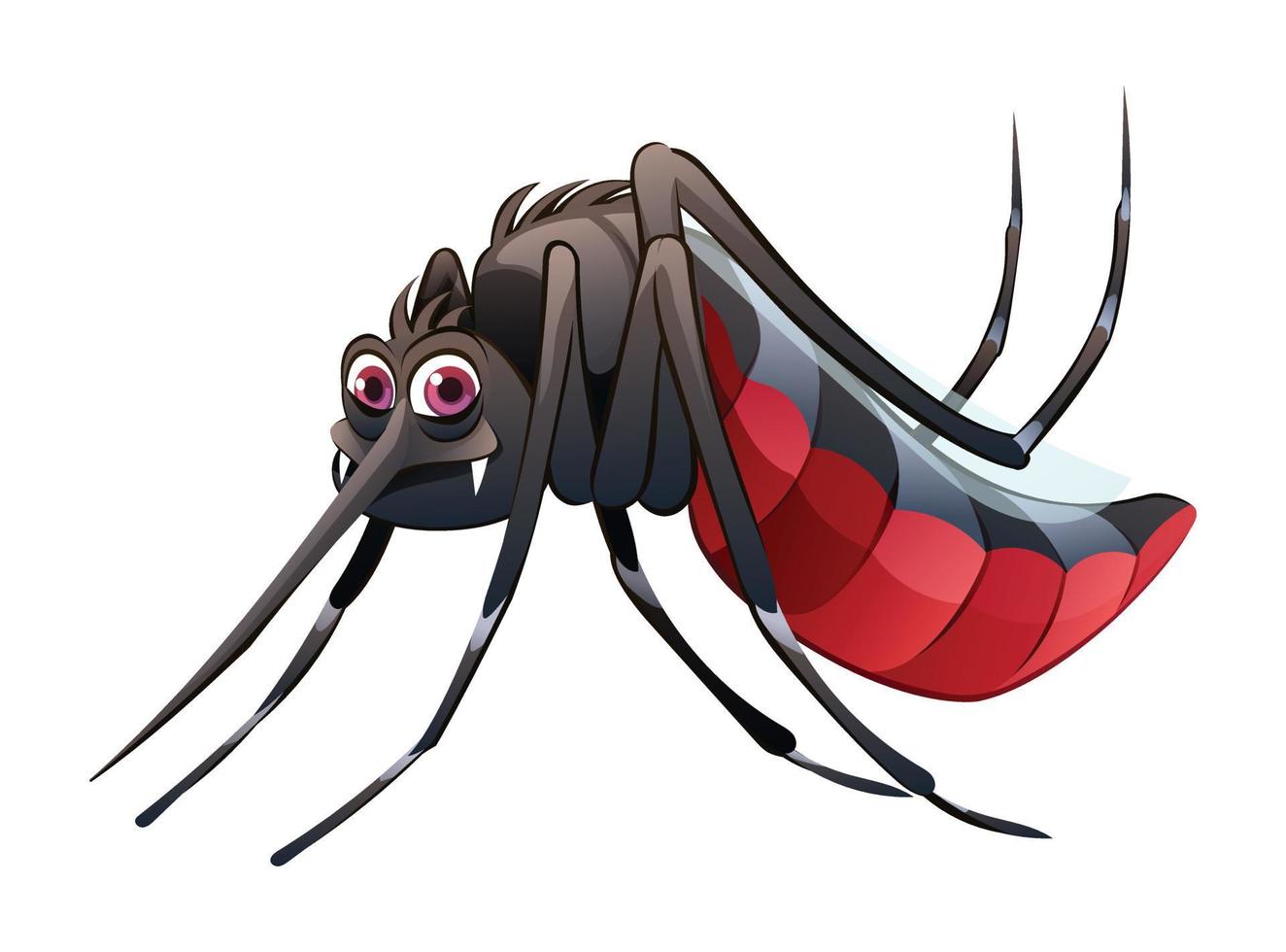 Mosquito cartoon illustration isolated on white background vector