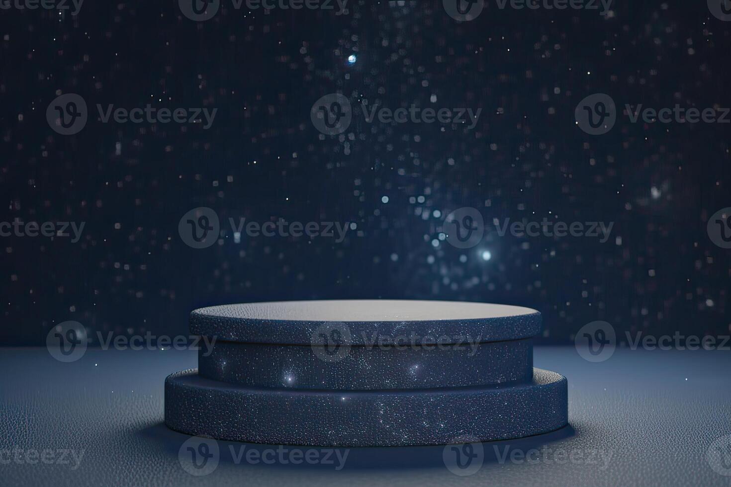 platform and Natural podium background on the night with starry night sky for product display, Blank showcase, mock up template or cosmetic presentation. . photo