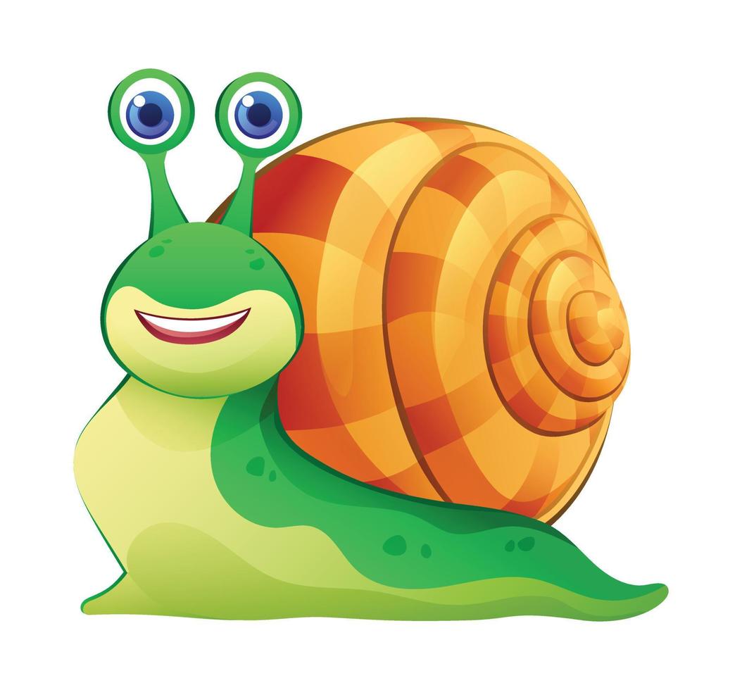 Cute snail cartoon illustration isolated on white background vector
