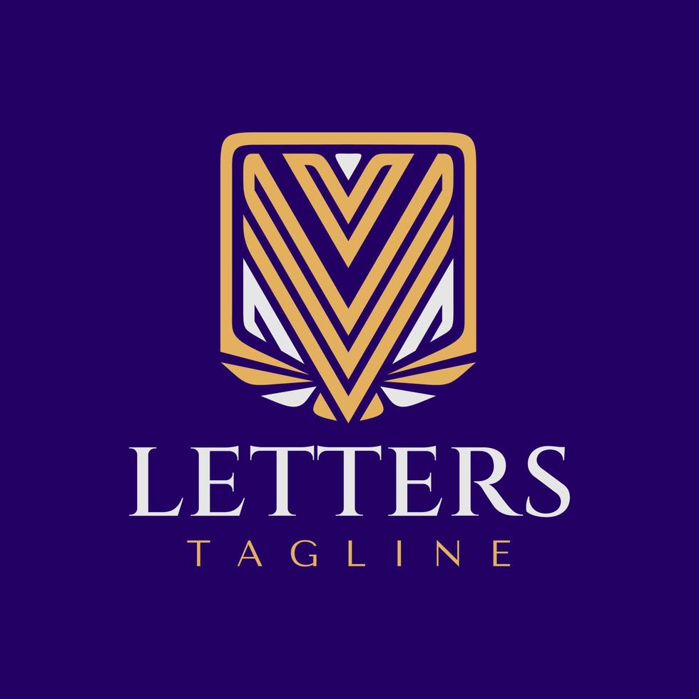 Luxury geometric line letter V logo design. Elegance business initial V logo. vector