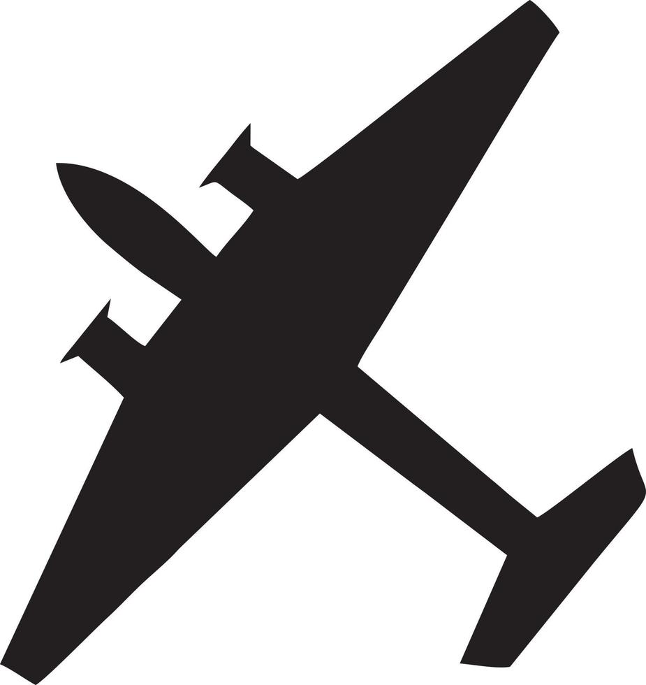 Plane icon symbol image vector, illustration of the flight aviation in black image. EPS 10 vector