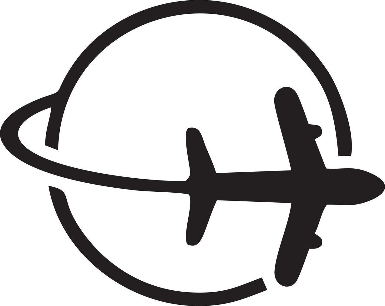 Plane icon symbol image vector, illustration of the flight aviation in black image. EPS 10 vector