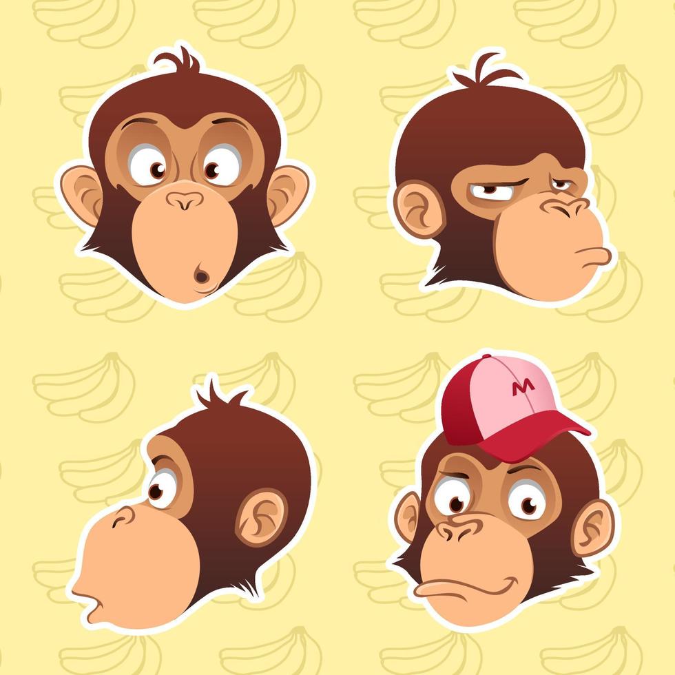 Monkey Cool Illustration Design Flat Illustration vector