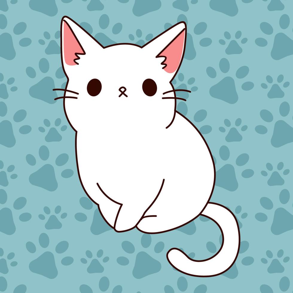 Cat cute Flat Illustration Design vector