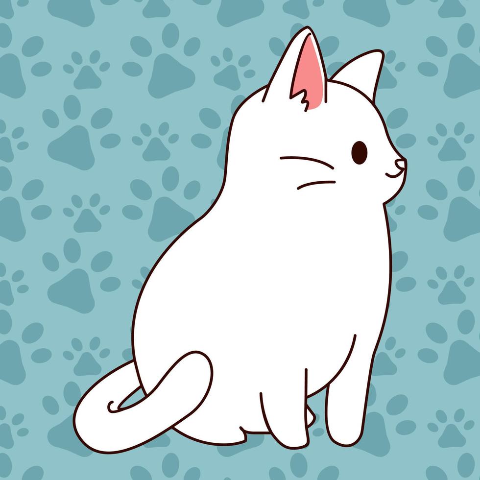 Cat cute Flat Illustration Design vector