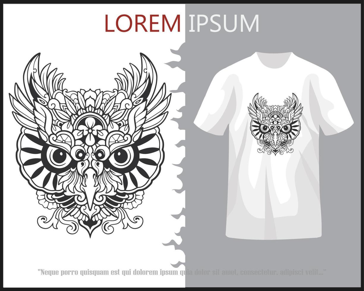 owl head mandala arts isolated on white background vector