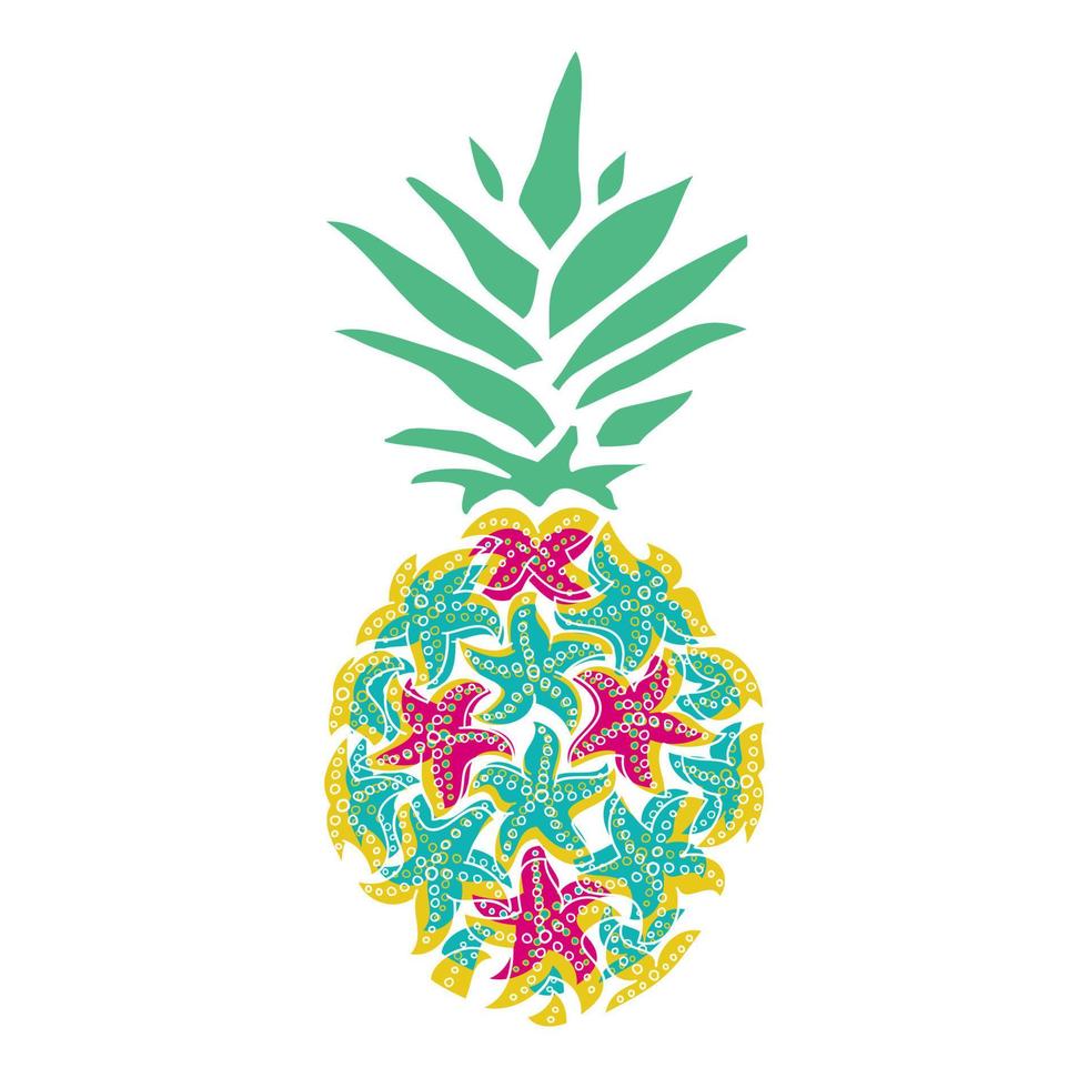 Pineapple of sea stars. vector