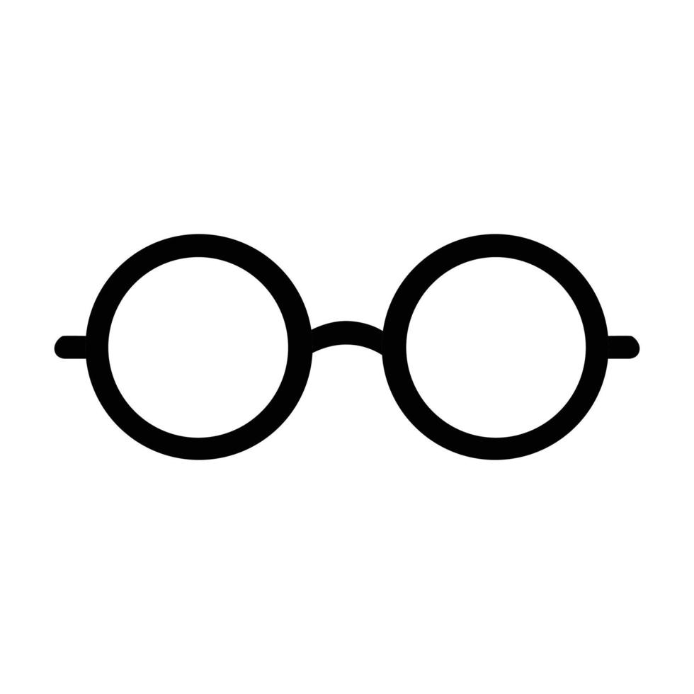 Round glasses vector black line icon