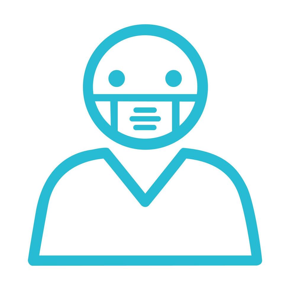 Man with face mask vector icon