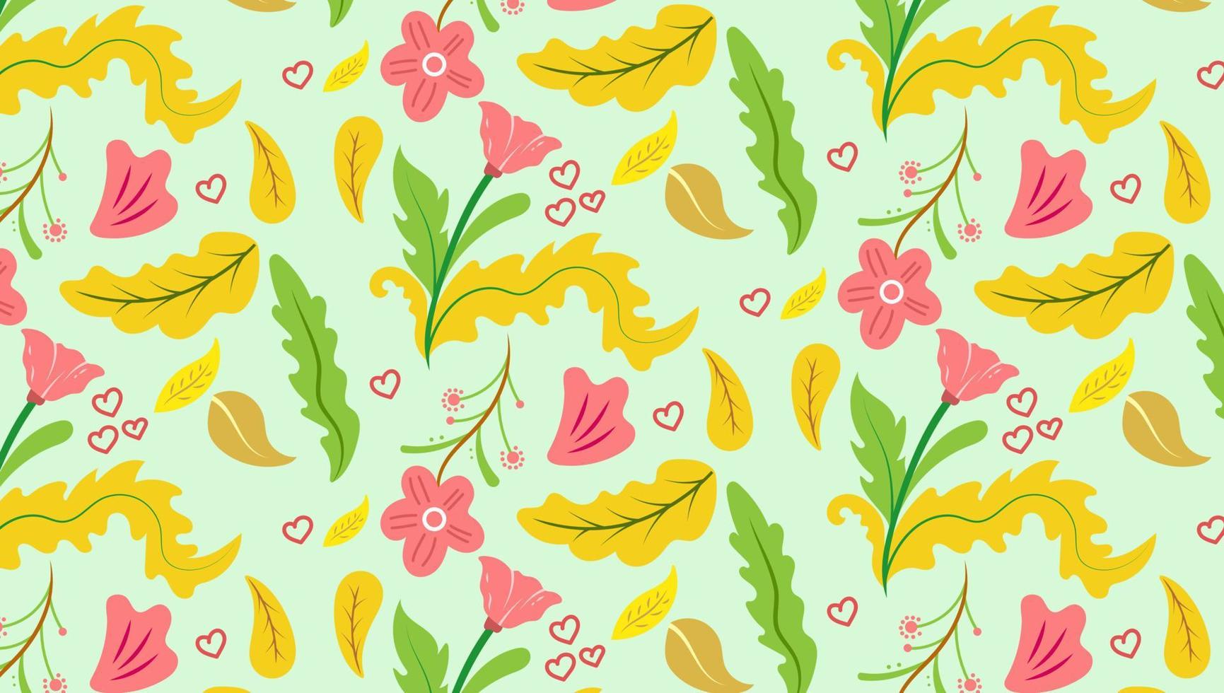 Organic Flat colorful Floral Background of Seamless pattern design for paper, cover, fabric, pacing and other. vector