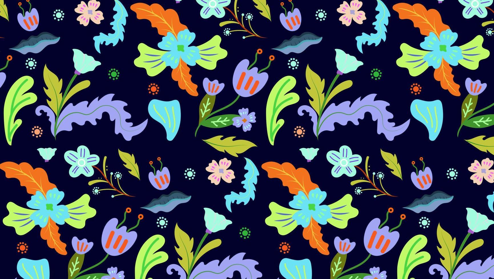 Decorative abstract illustrations with colorful Floral Background of Seamless pattern design for paper, cover, fabric, pacing and other. vector