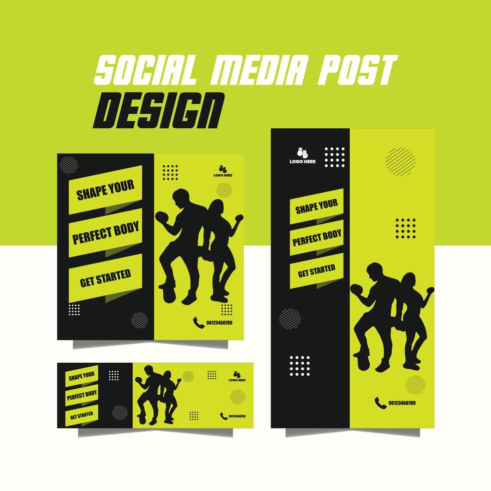gym flyer fitness poster design vector