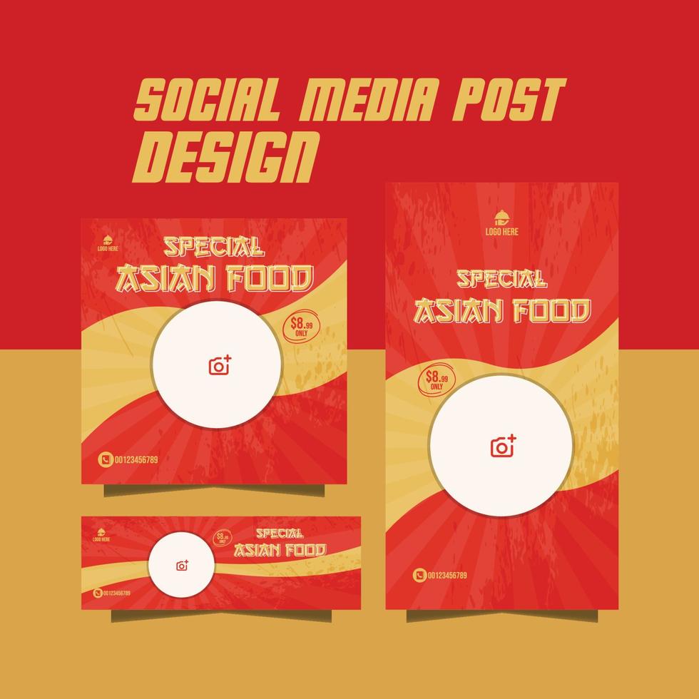 special asian food menu flyer vector