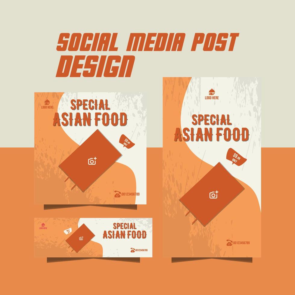 special asian food flyer vector