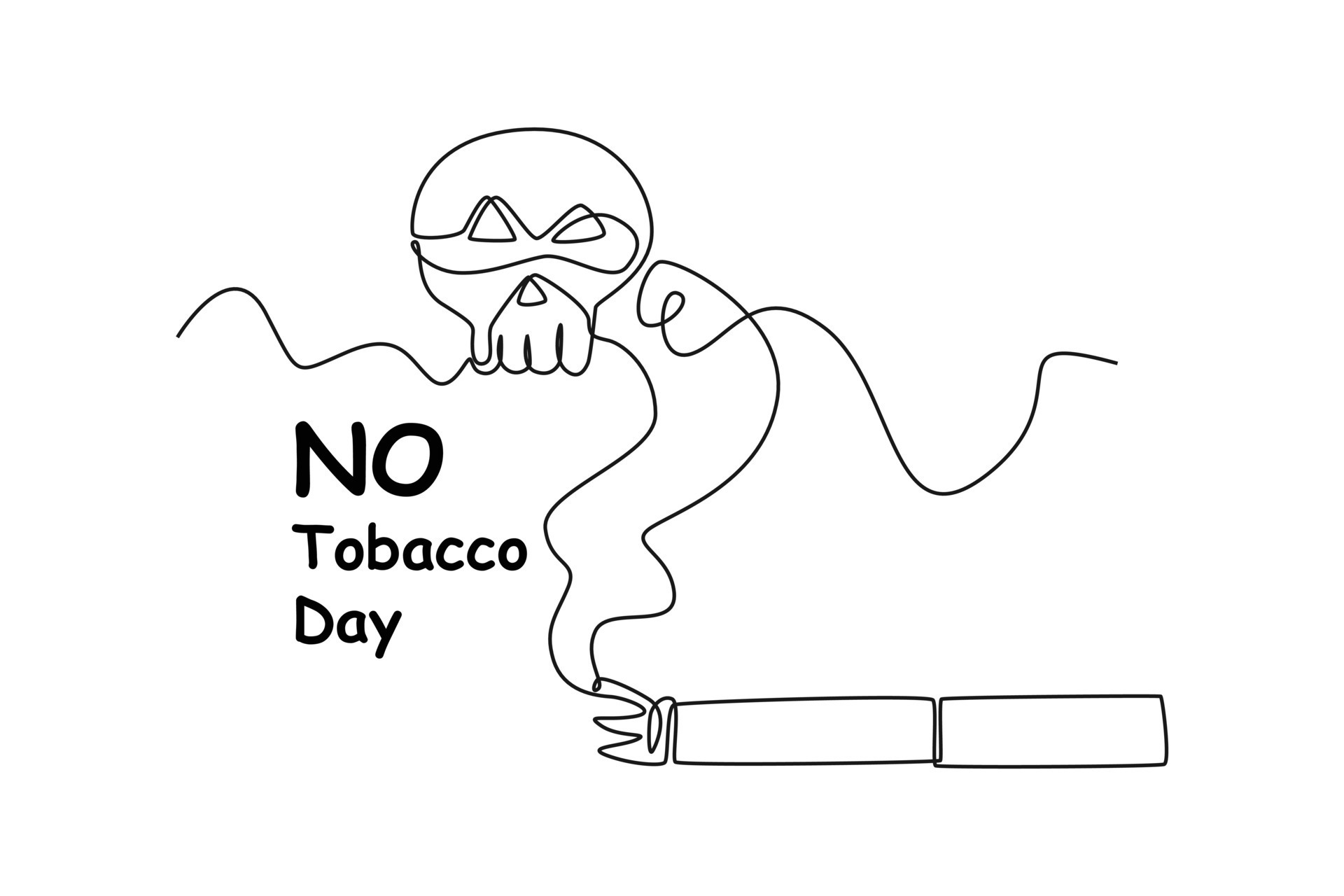 Continuous One line Drawing Smoking Is Harmful To Health No Tobacco continuous-one-line-drawing-smoking-is-harmful-to-health-no-tobacco
