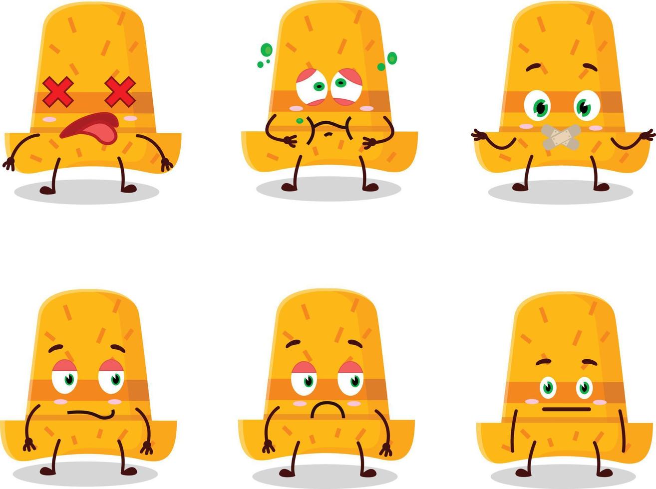 Straw hat cartoon character with nope expression vector