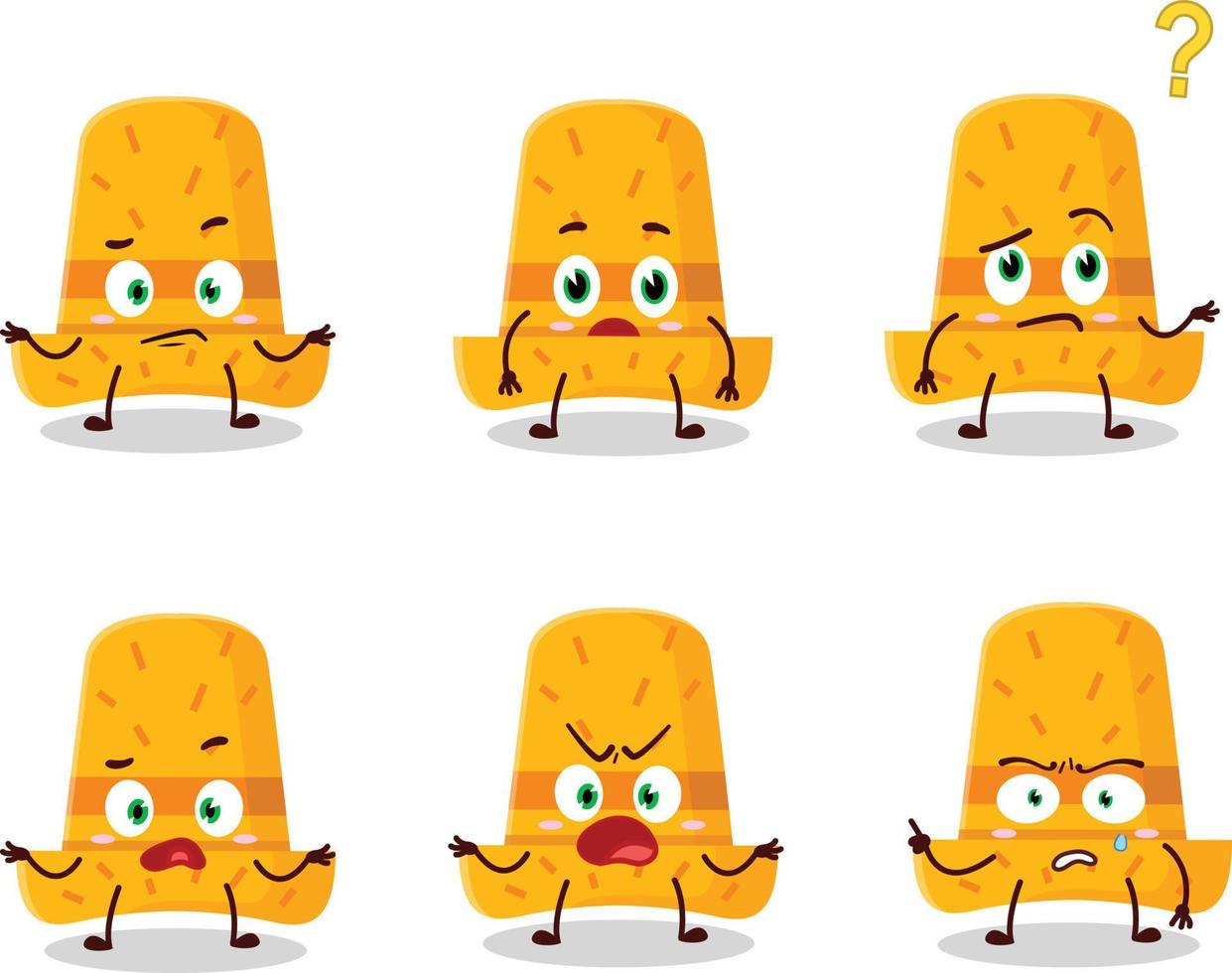 Cartoon character of straw hat with what expression vector