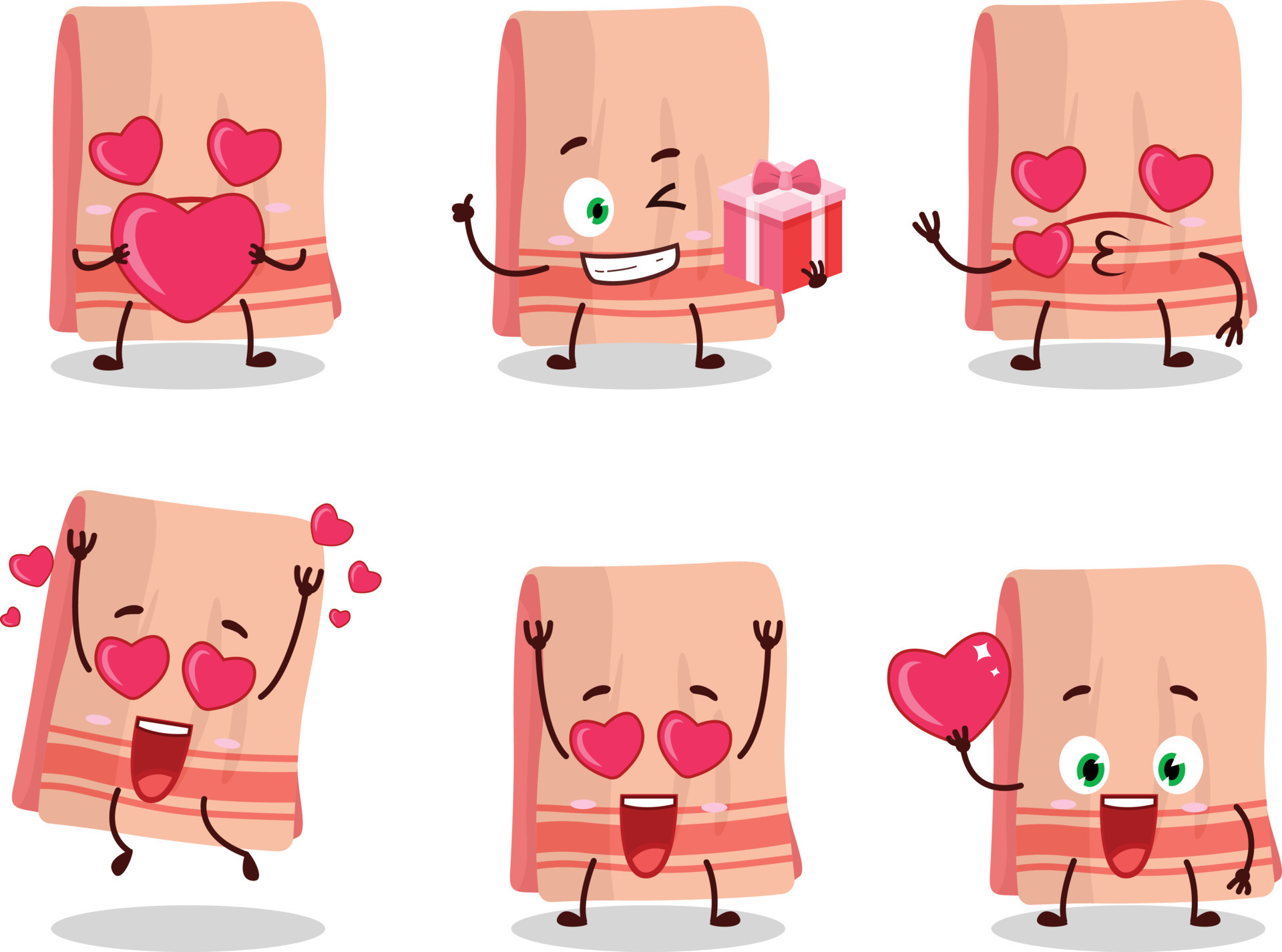 Towel cartoon character with love cute emoticon 22143905 Vector Art at