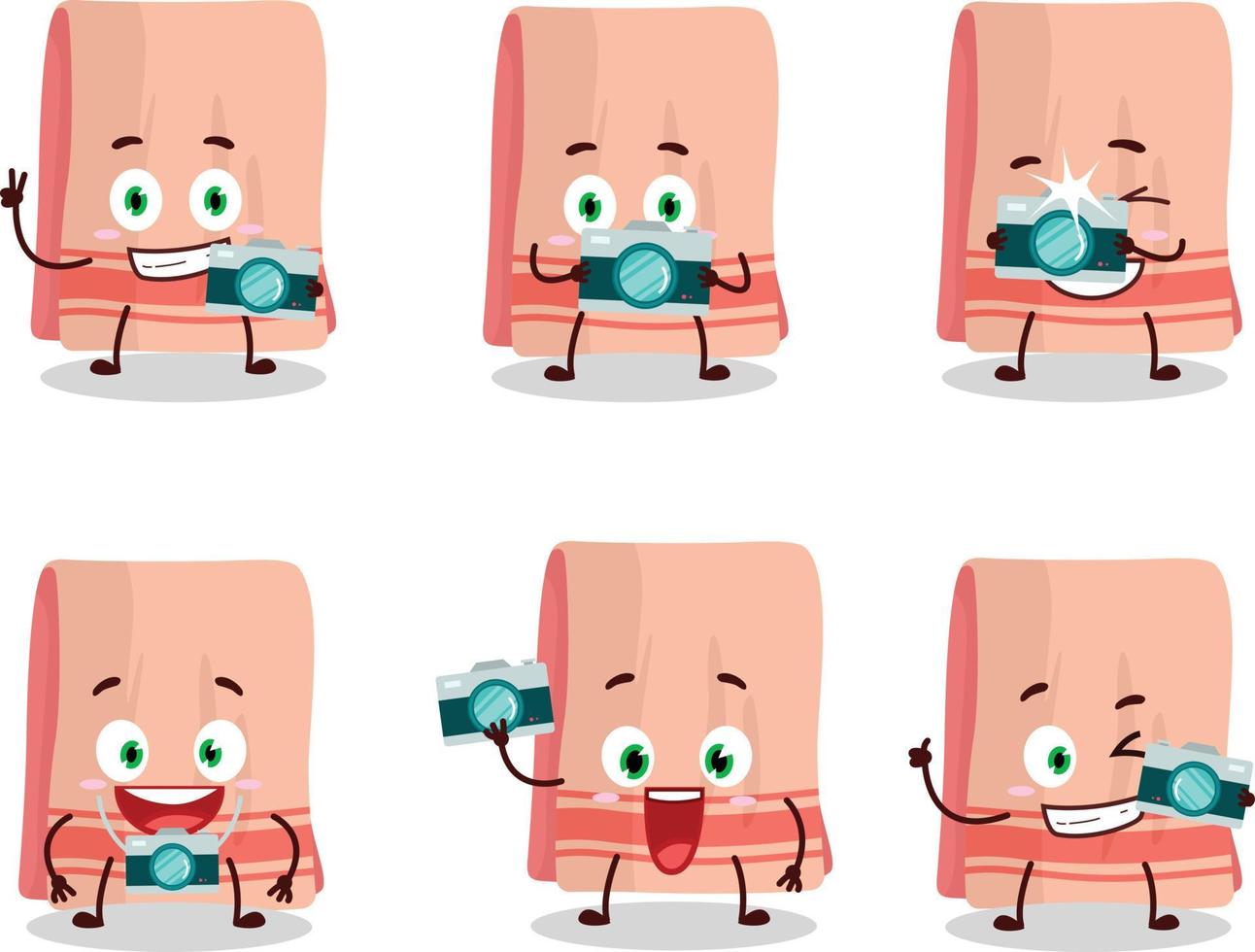 Photographer profession emoticon with towel cartoon character vector