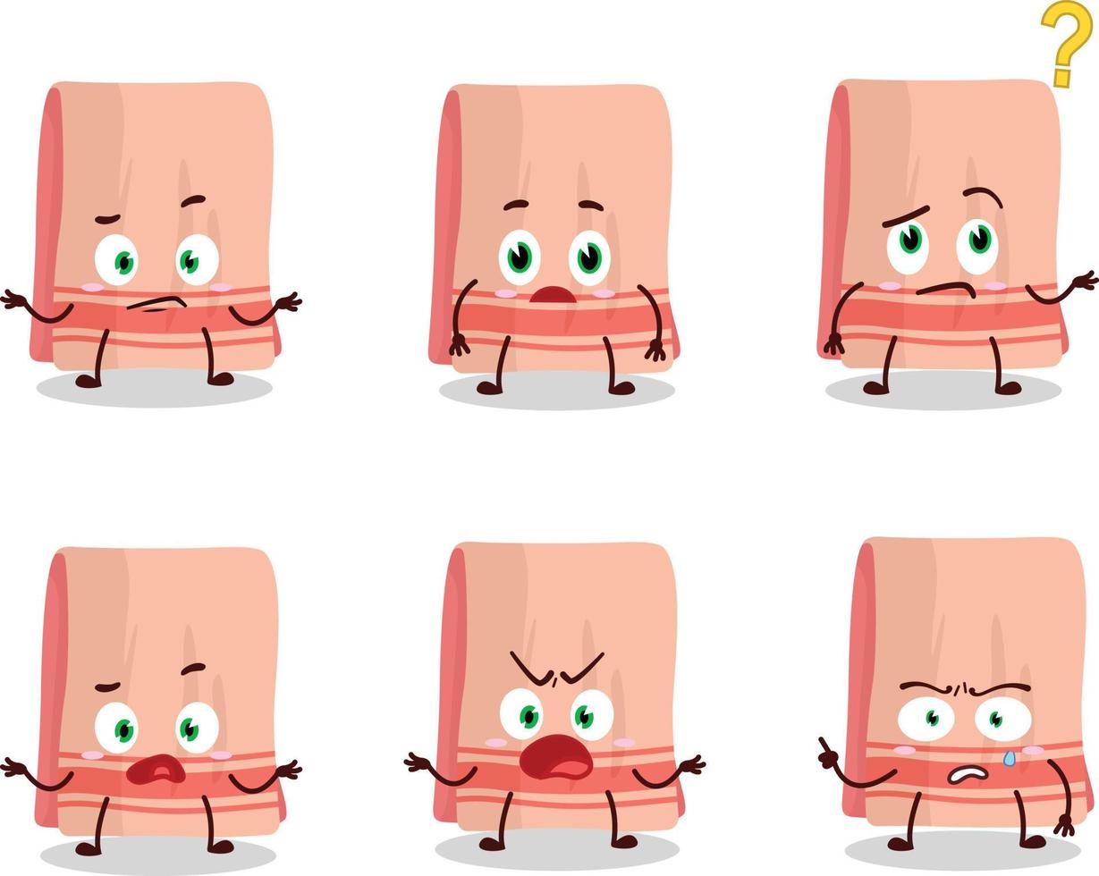 Cartoon character of towel with what expression vector