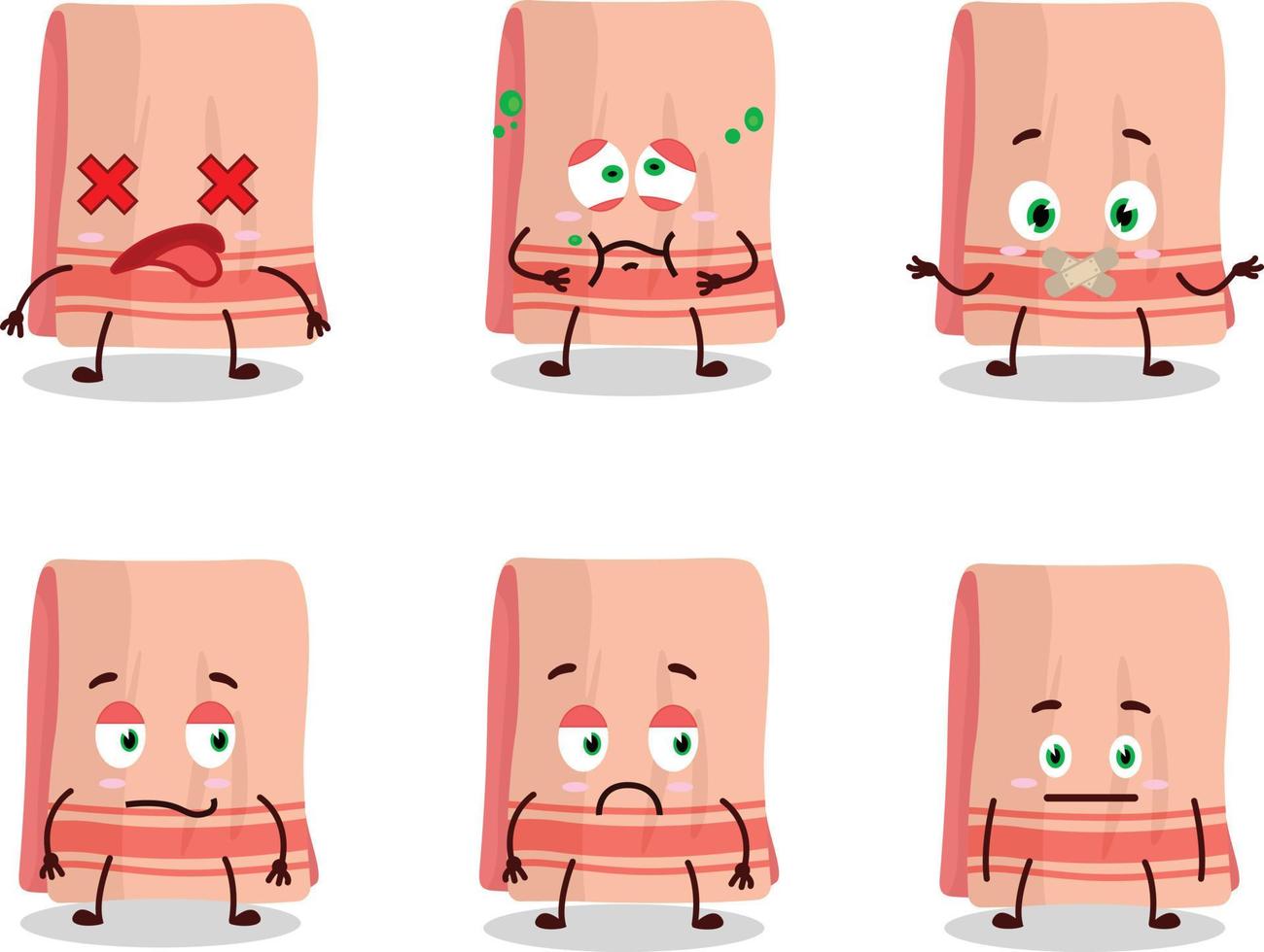 Towel cartoon in character with nope expression vector