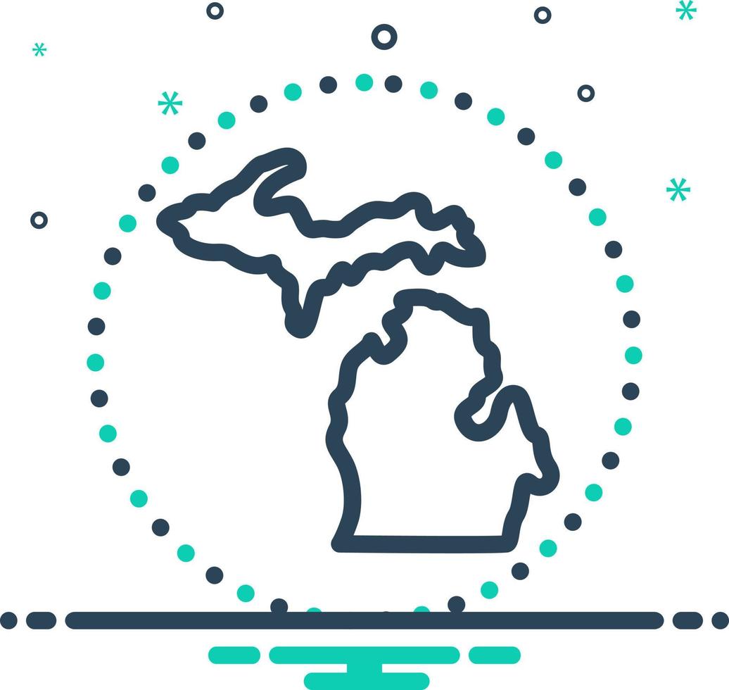 mezcla icono para Michigan vector