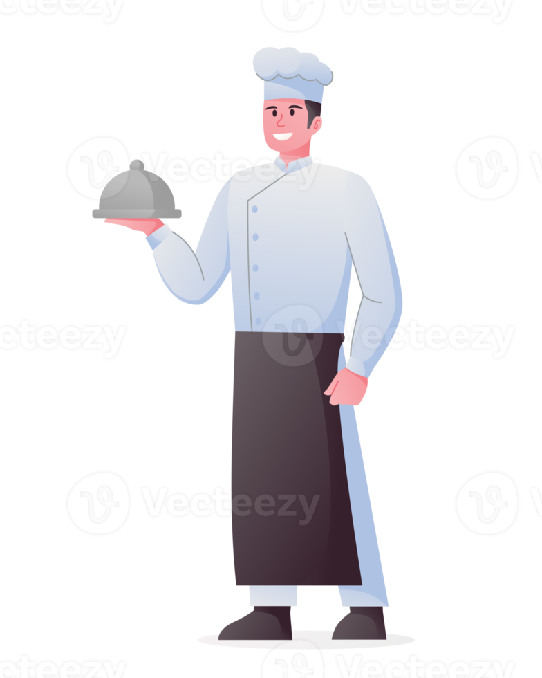 professional chef in uniform illustration png