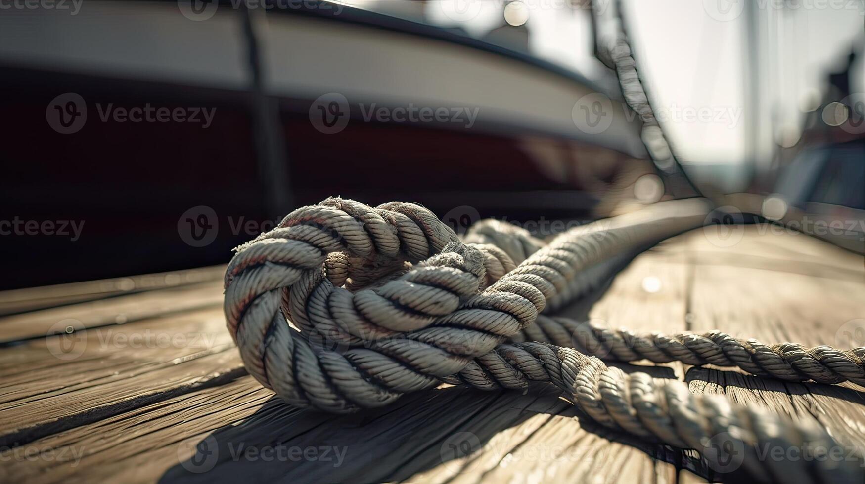 ropes of an old sailing ship Gorch Fock. . photo