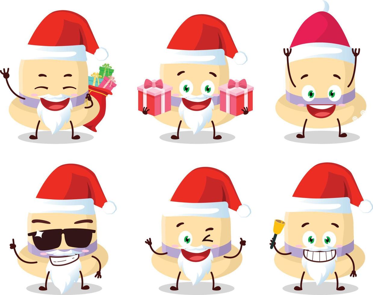 Santa Claus emoticons with summer hat cartoon character vector