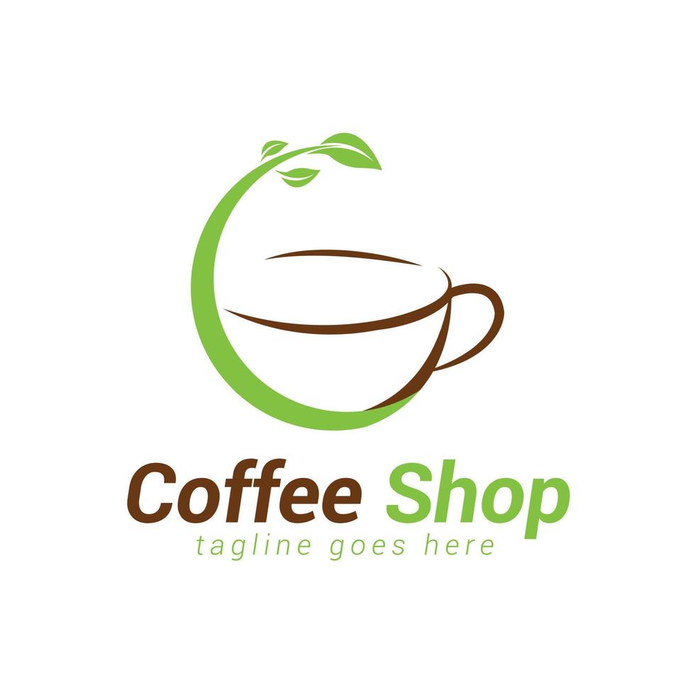 café taza logo, adecuado para café y té tienda. vector