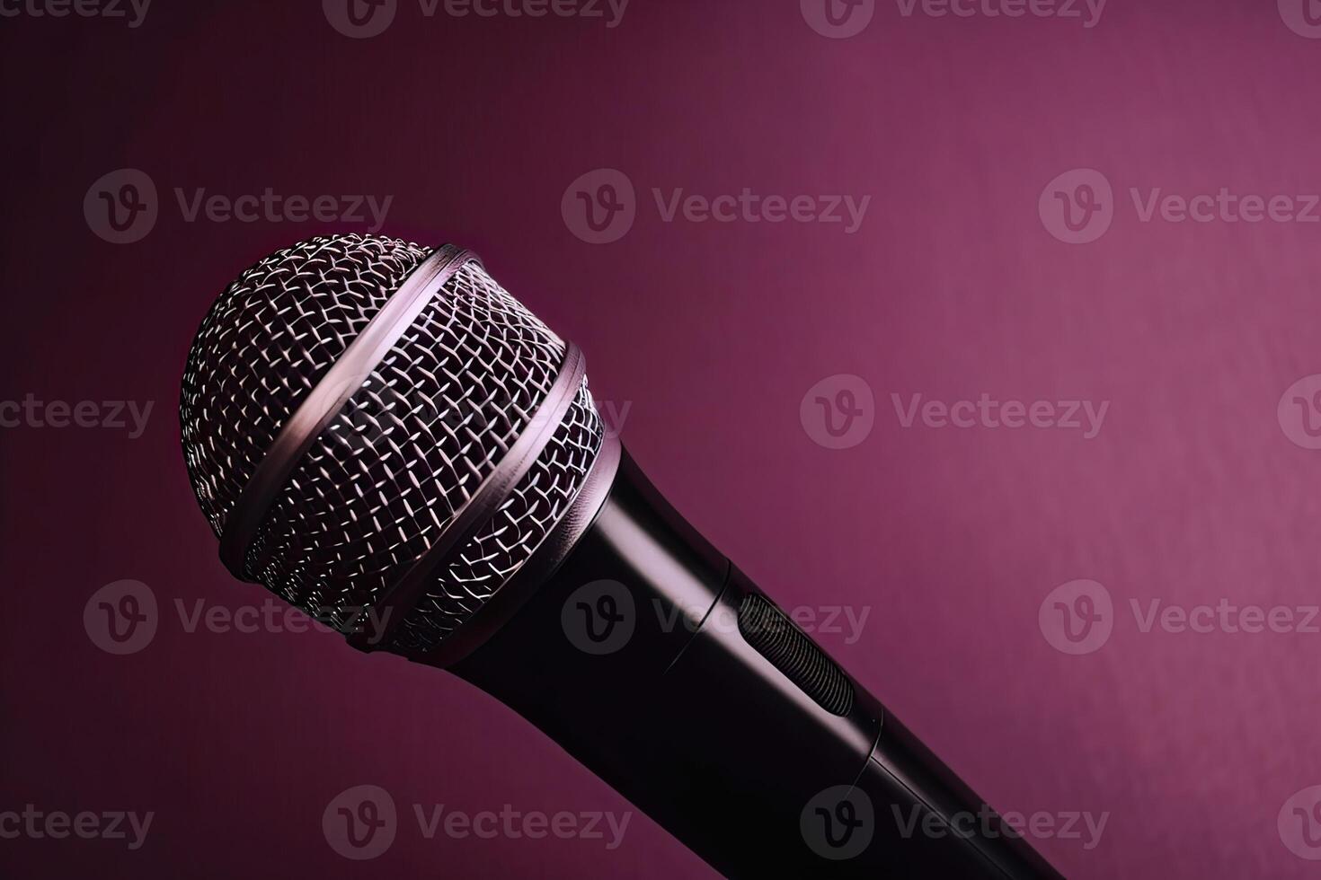 Close-up microphone. microphone isolated on vibrant background, banner with copy space. . photo