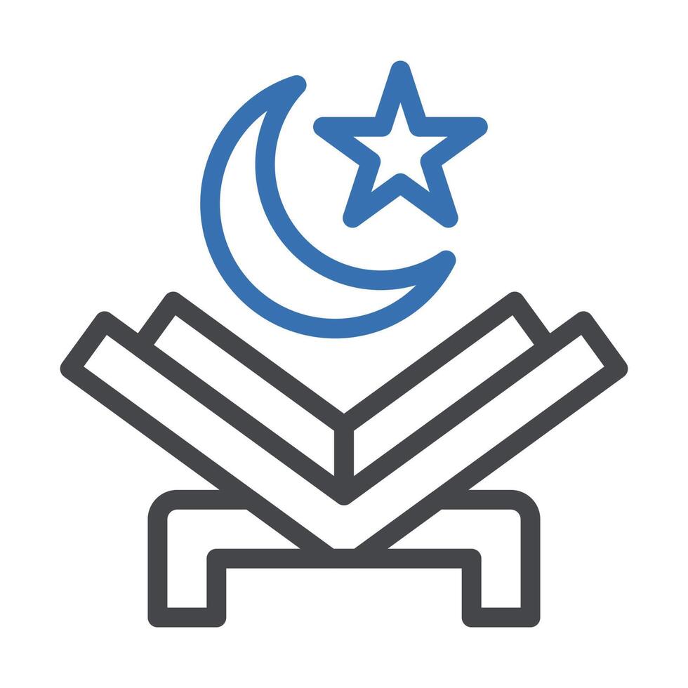 quran icon duocolor grey blue colour ramadan symbol perfect. vector