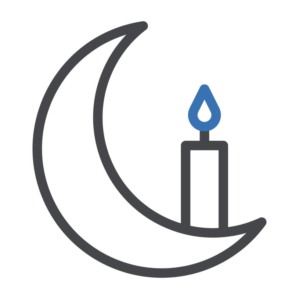 candle icon duocolor grey blue colour ramadan symbol perfect. vector