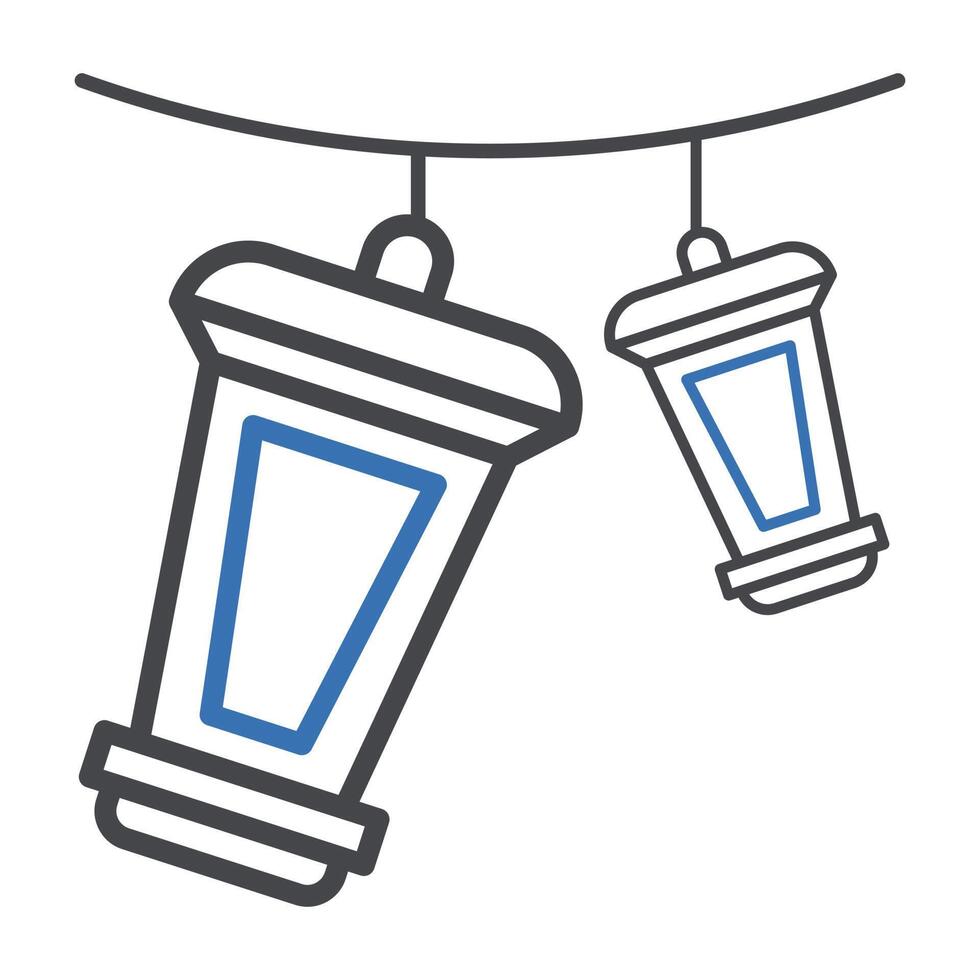 decoration icon duocolor grey blue colour ramadan symbol perfect. vector