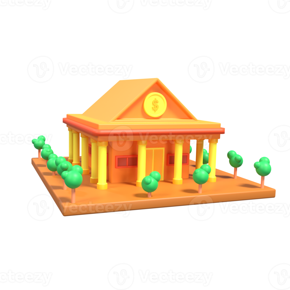 3D Illustration of Building png